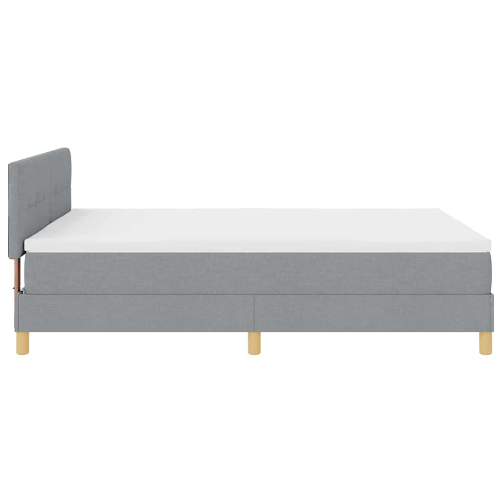 Krevet s opruga kutije Svijetlo siva 140 x 190 cm tkanina