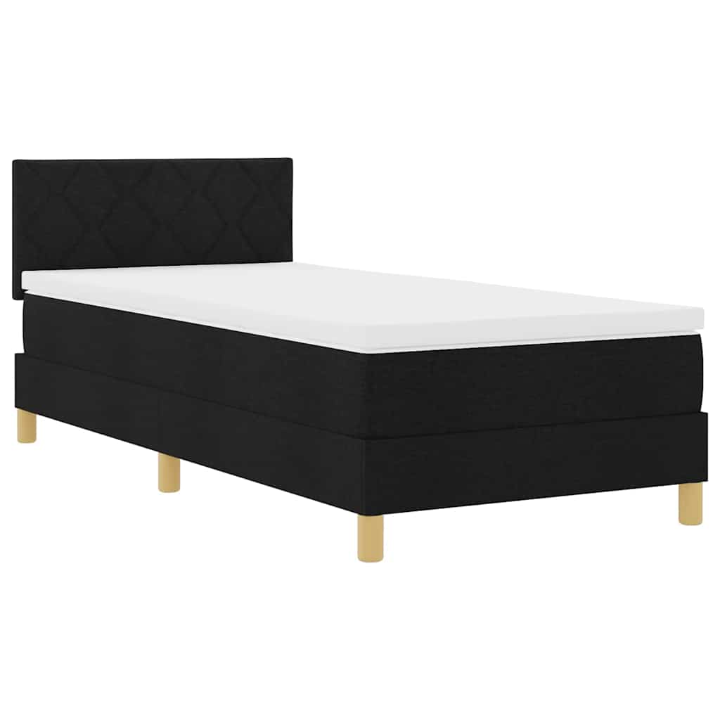 Krevet s opruga kutije s jastukom Crna 90 x 200 cm tkanina