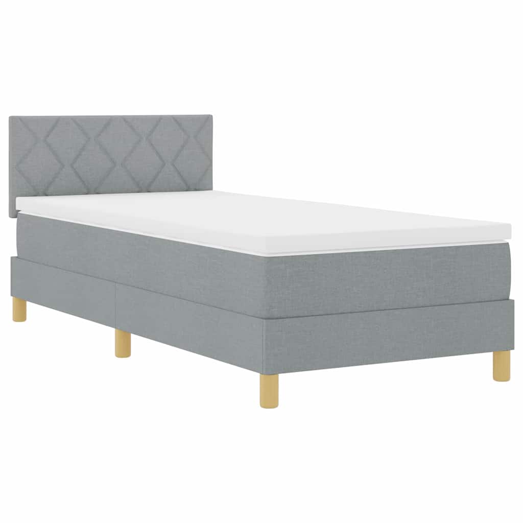 Krevet s opruga kutije Svijetlo siva 100 x 200 cm tkanina
