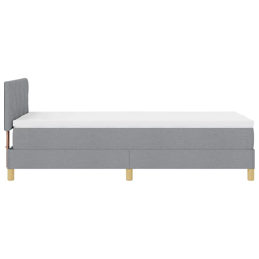 Krevet s opruga kutije Svijetlo siva 100 x 200 cm tkanina
