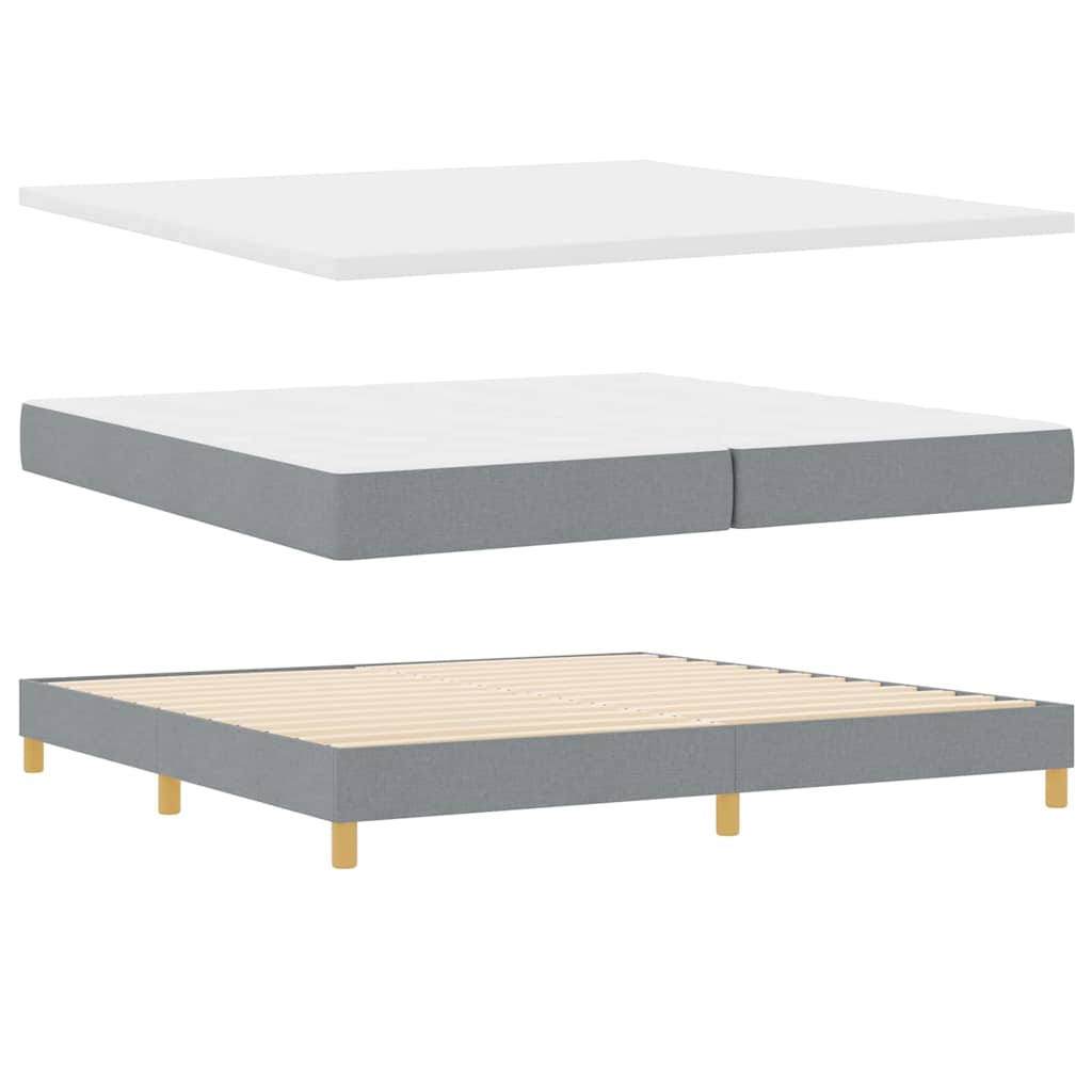 Krevet s opruga kutije Svijetlo siva 200 x 200 cm tkanina