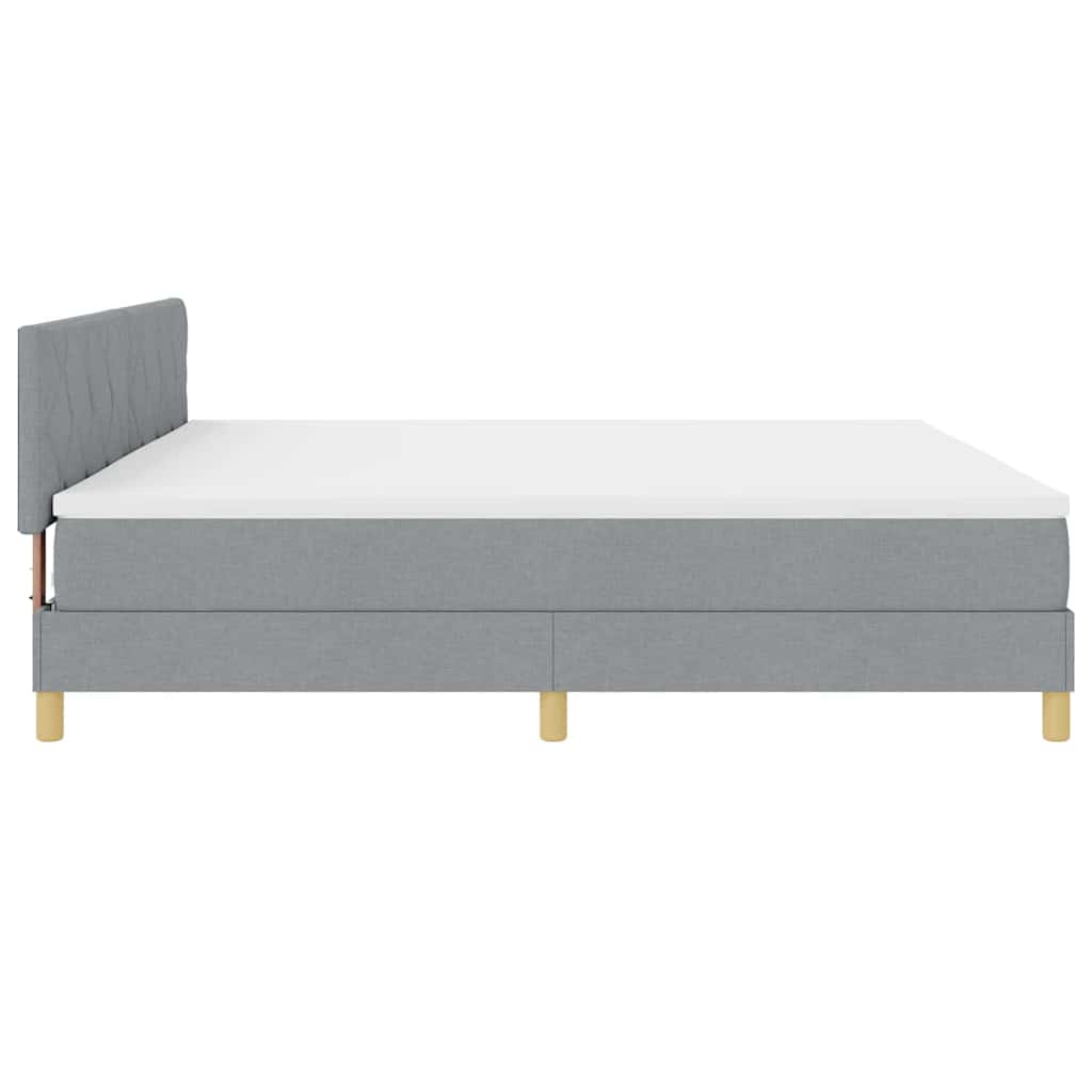 Krevet s opruga kutije Svijetlo siva 200 x 200 cm tkanina