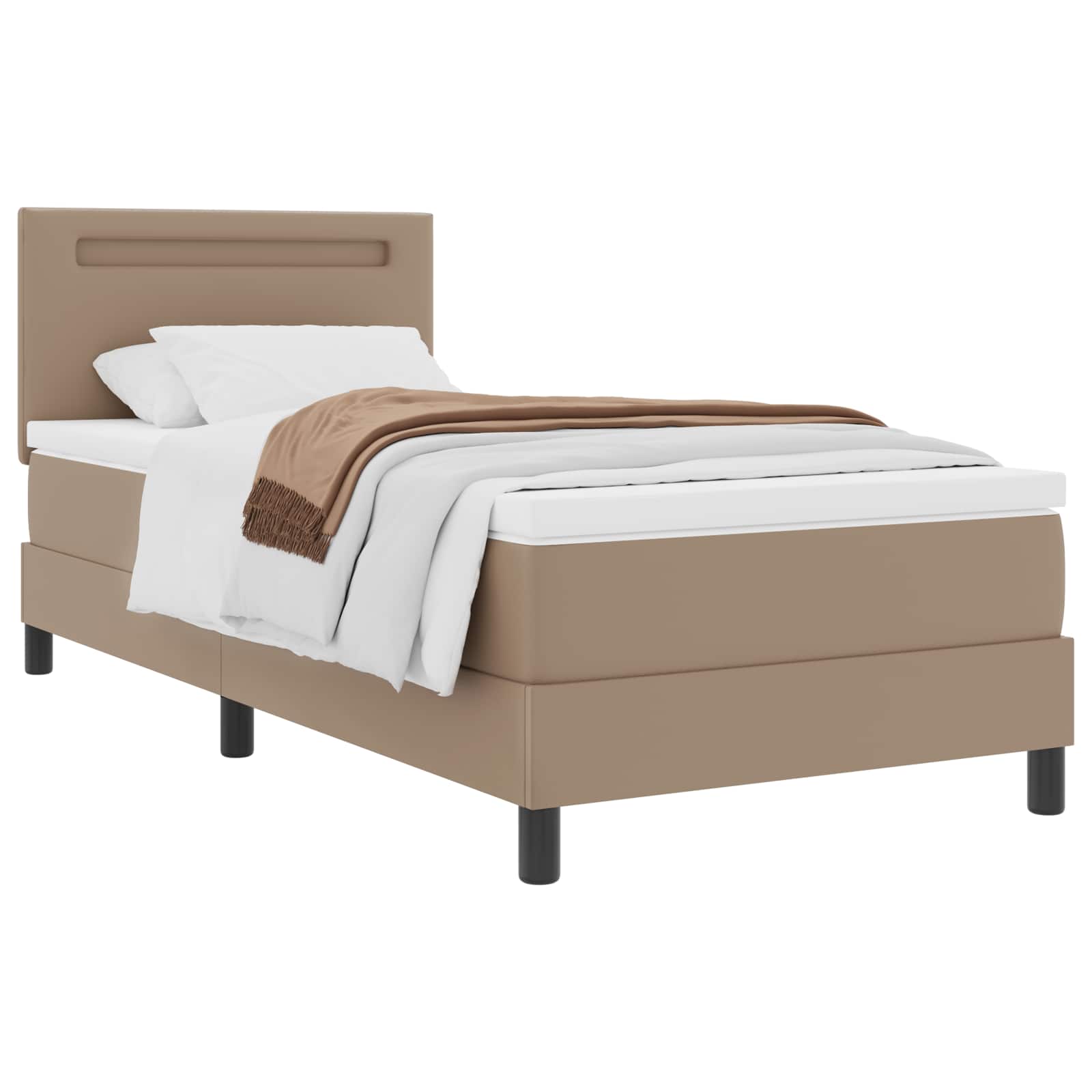 Krevet s opruga kutije Boja cappuccina 90 x 190 cm Umjetna koža