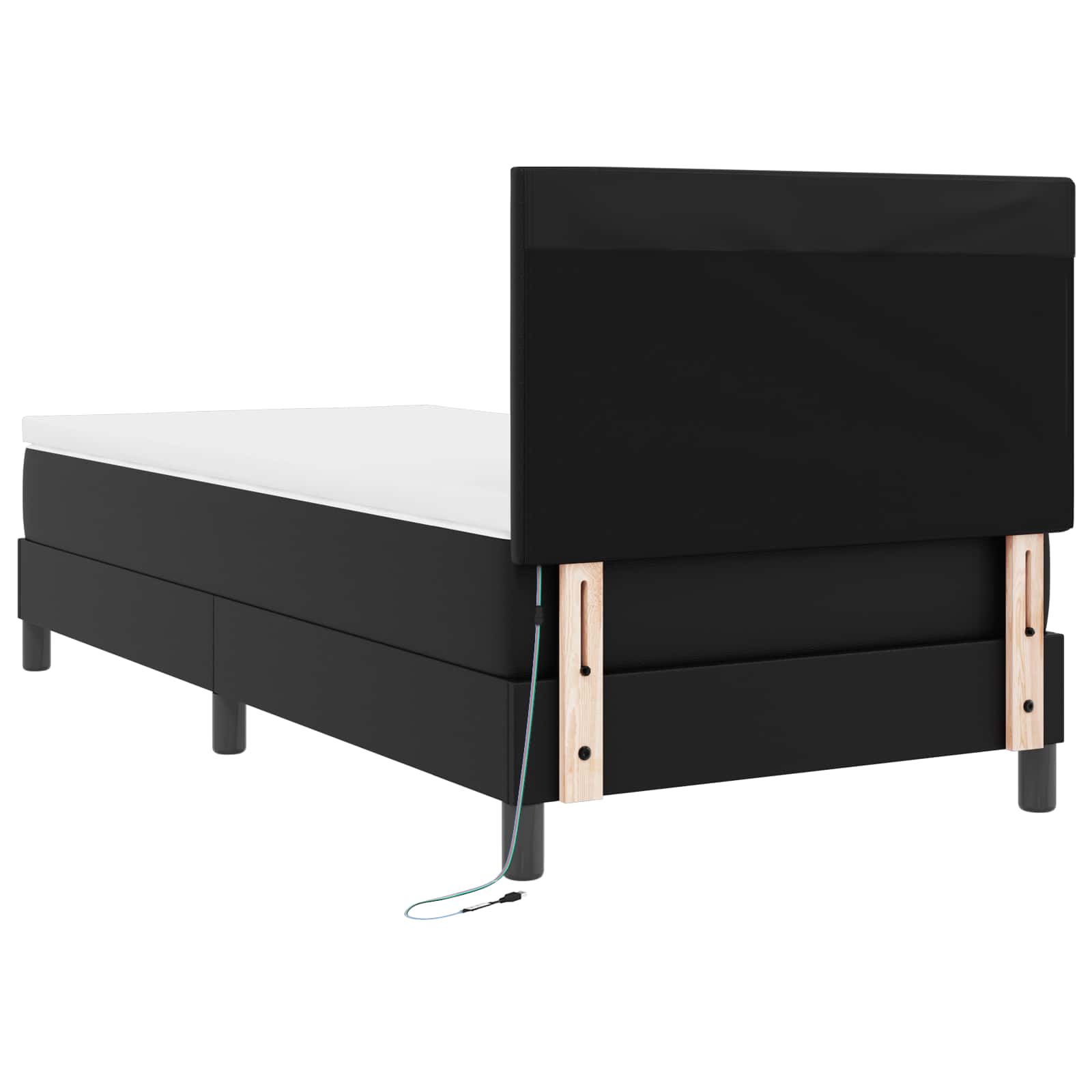 Krevet s opruga kutije s madracem Crna 90 x 200 cm Umjetna koža