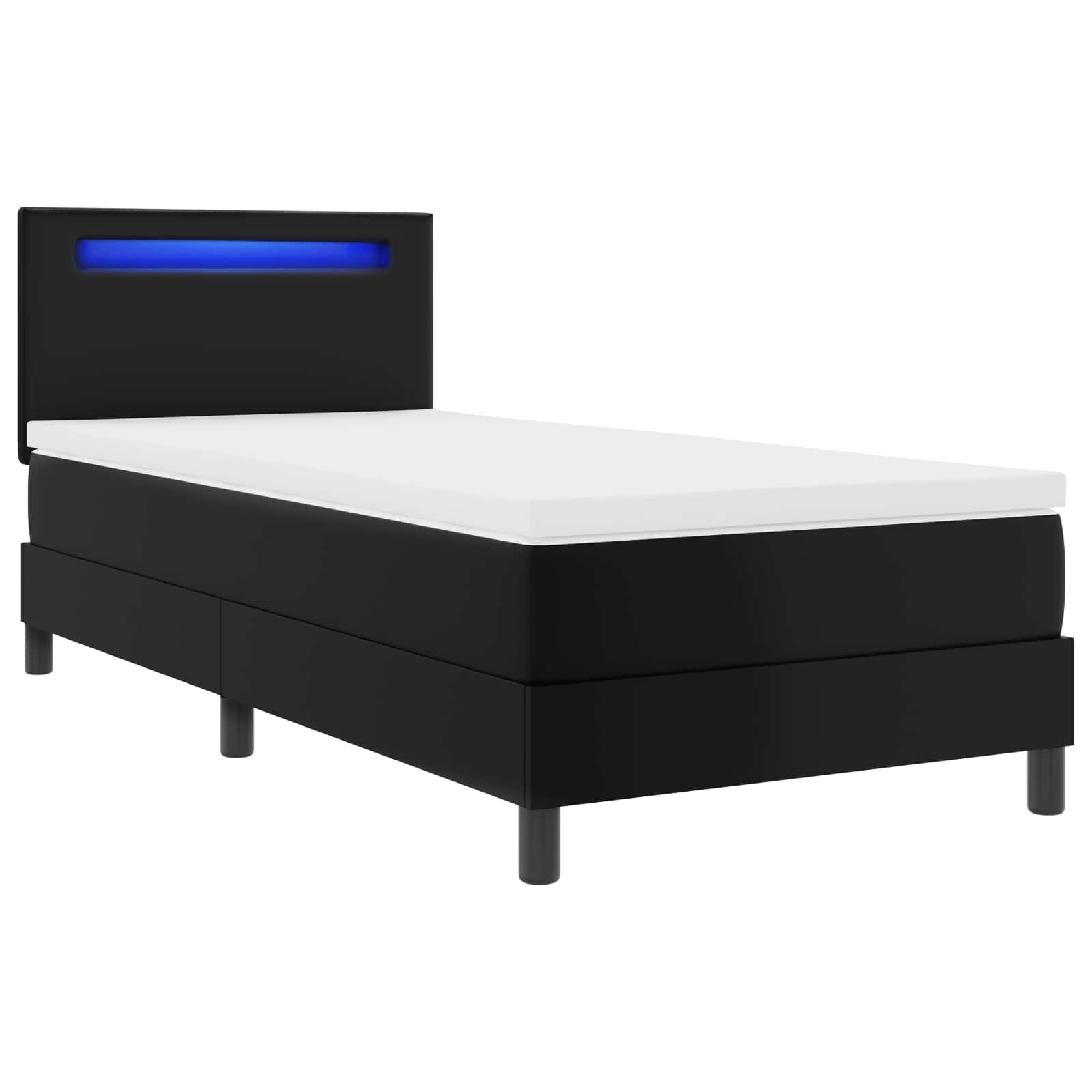 Krevet s opruga kutije Crna 100 x 200 cm Umjetna koža