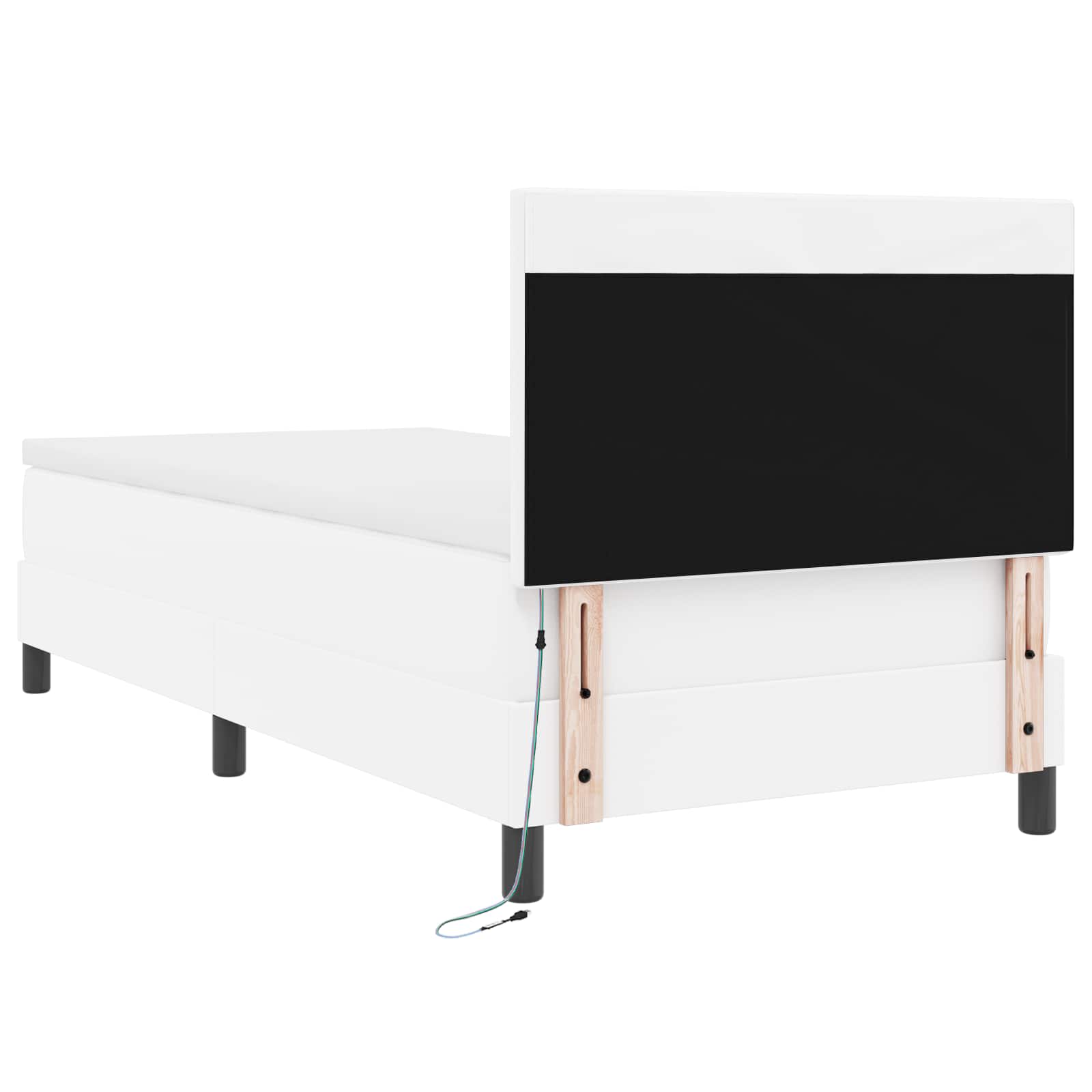 Krevet s opruga kutije Bijelo 100 x 200 cm Umjetna koža