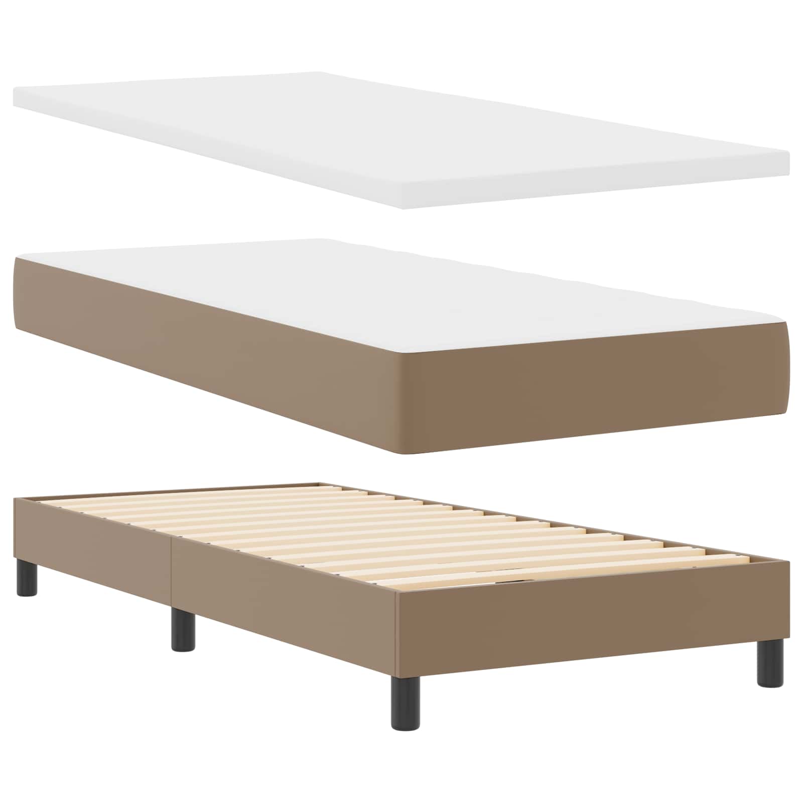Krevet s opruga kutije s madracem Boja cappuccina 100 x 200 cm
