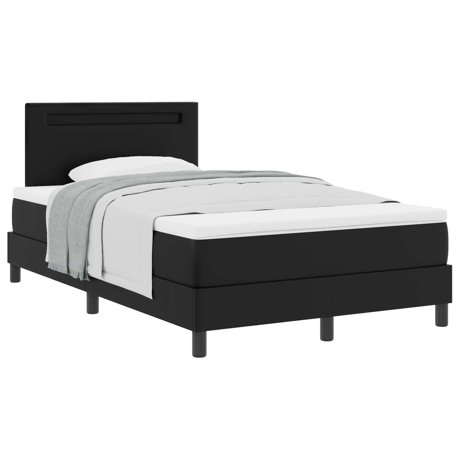 Krevet s opruga kutije Crna 120 x 190 cm Umjetna koža