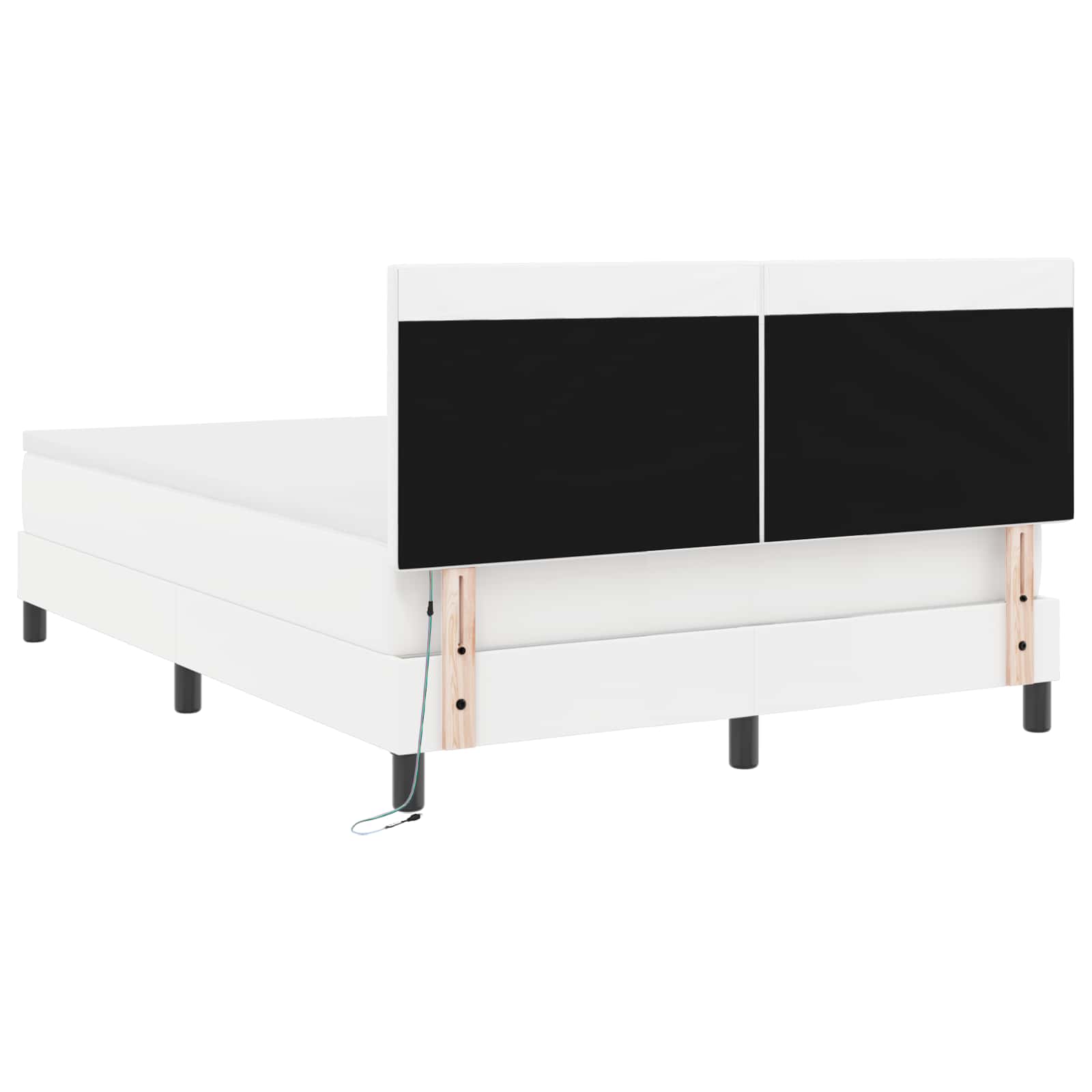 Krevet s opruga kutije Bijelo 160 x 200 cm Umjetna koža