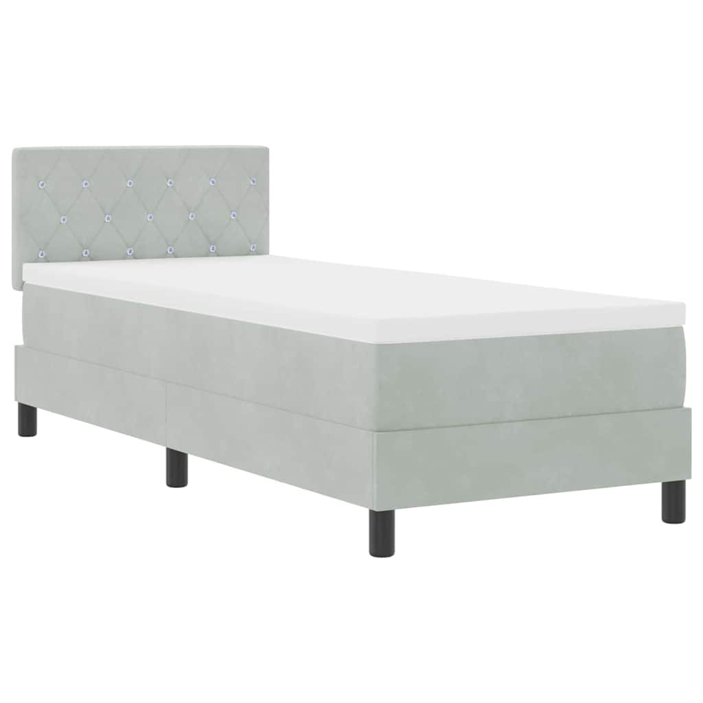Krevet s opruga kutije Svijetlo siva 80 x 200 cm Baršun