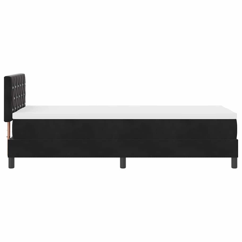 Krevet s opruga kutije s madracem Crna 80 x 200 cm Baršun