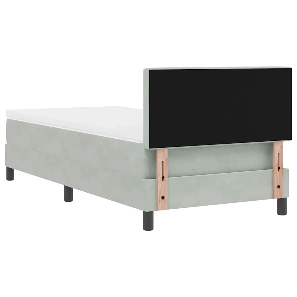 Krevet s opruga kutije Svijetlo siva 90 x 200 cm Baršun