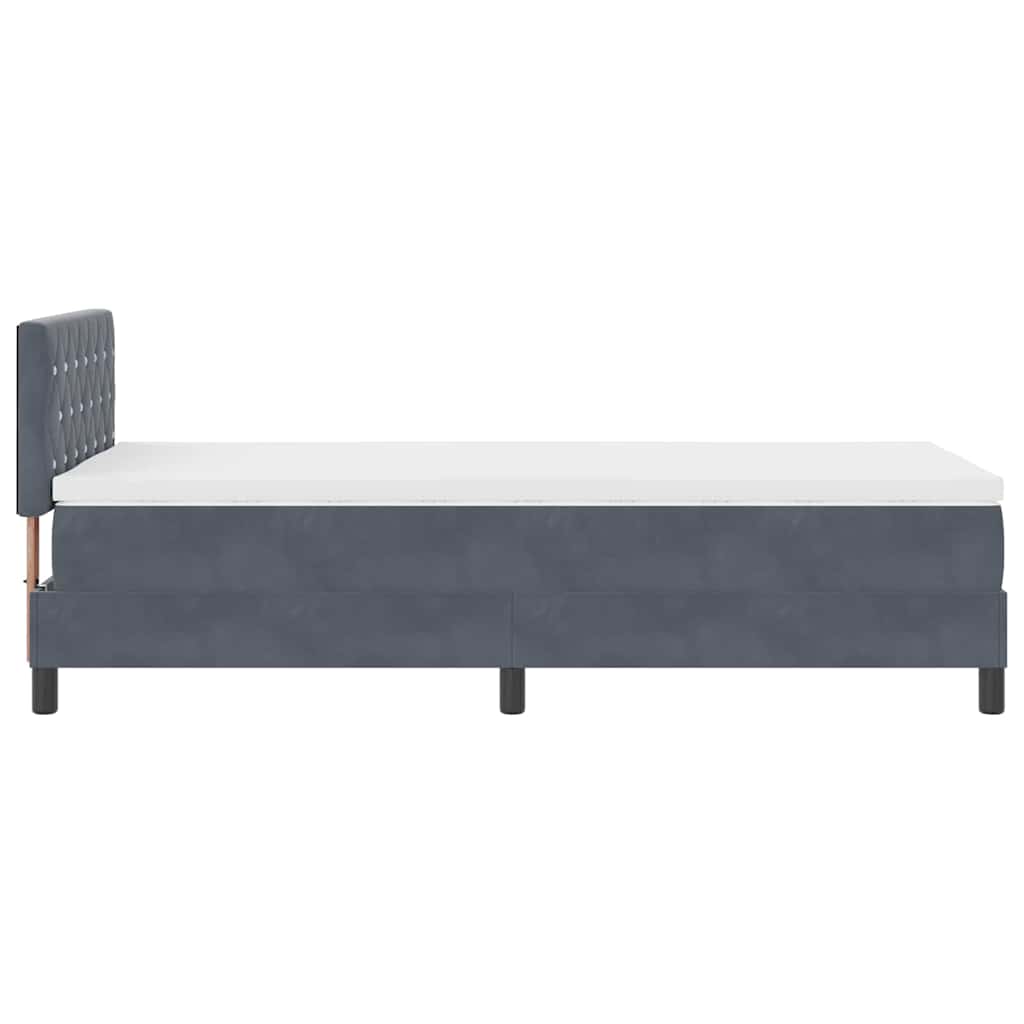 Krevet s opruga kutije Tamno siva 100 x 200 cm Baršun