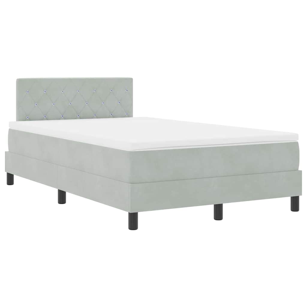 Krevet s opruga kutije Svijetlo siva 120 x 190 cm Baršun