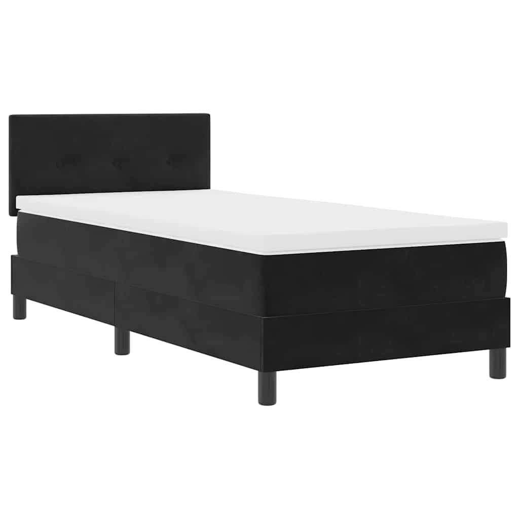Krevet s opruga kutije s madracem Crna 80 x 200 cm Baršun