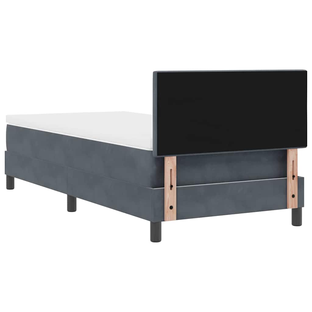 Krevet s opruga kutije Tamno siva 90 x 190 cm Baršun