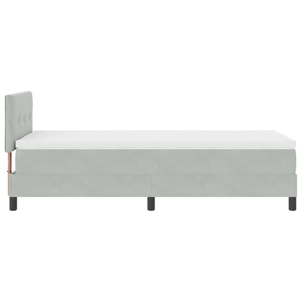 Krevet s opruga kutije Svijetlo siva 90 x 200 cm Baršun