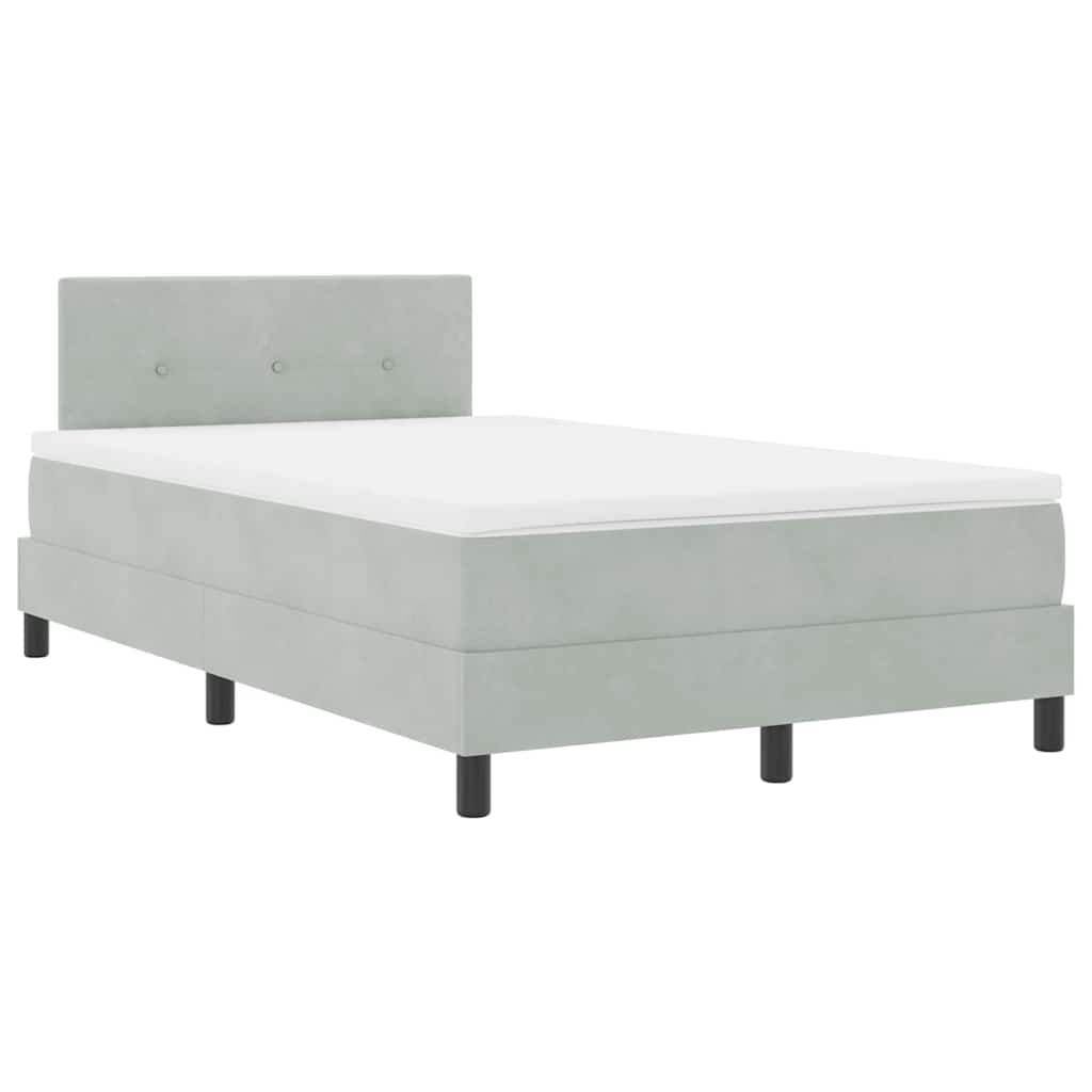 Krevet s opruga kutije Svijetlo siva 120 x 190 cm Baršun