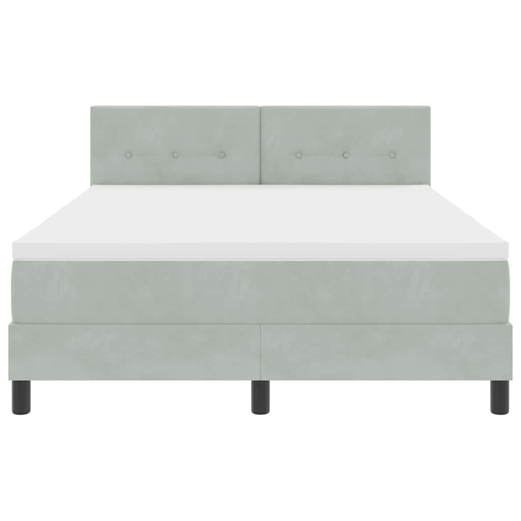 Krevet s opruga kutije Svijetlo siva 160 x 200 cm Baršun