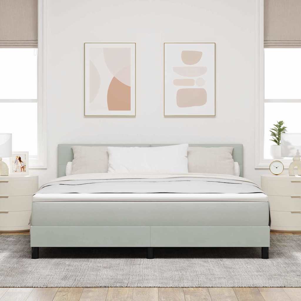 Krevet s opruga kutije Svijetlo siva 180 x 200 cm Baršun