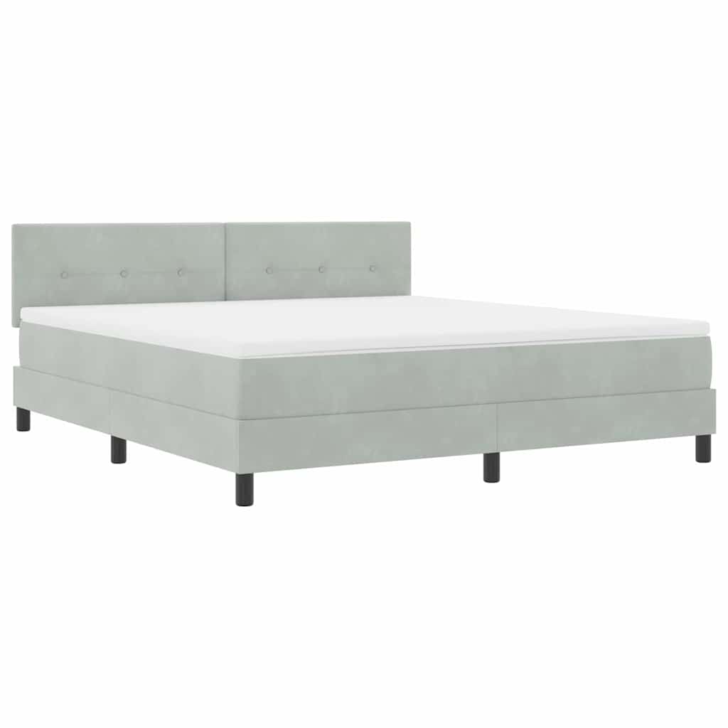 Krevet s opruga kutije Svijetlo siva 180 x 200 cm Baršun