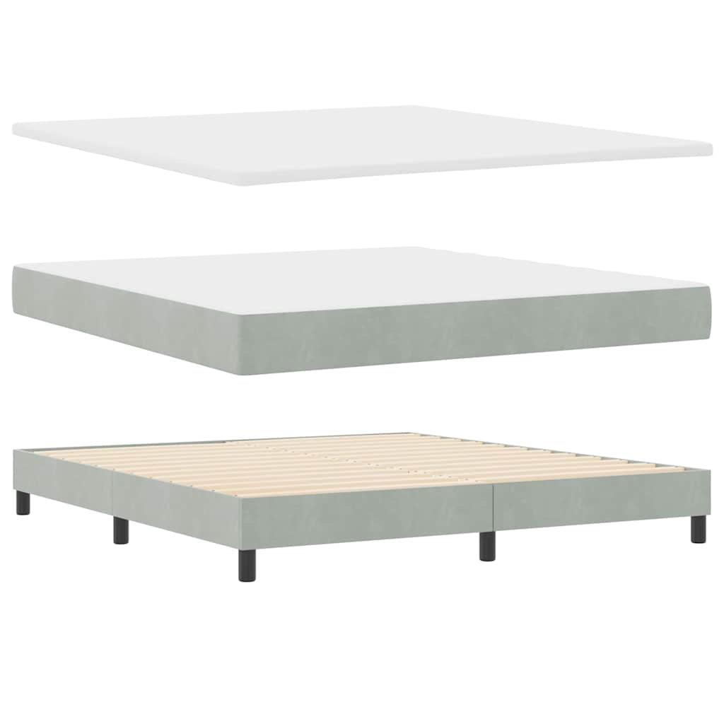 Krevet s opruga kutije Svijetlo siva 180 x 200 cm Baršun