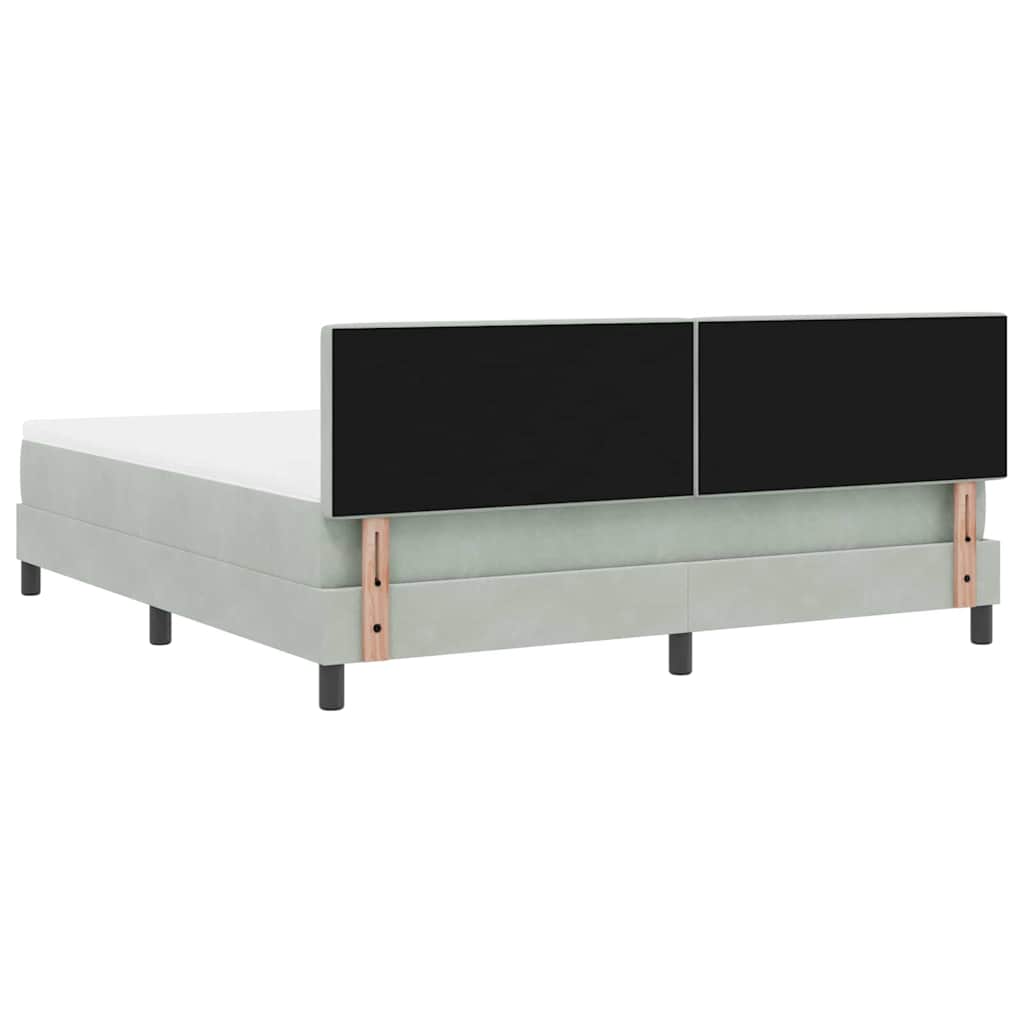 Krevet s opruga kutije Svijetlo siva 180 x 200 cm Baršun