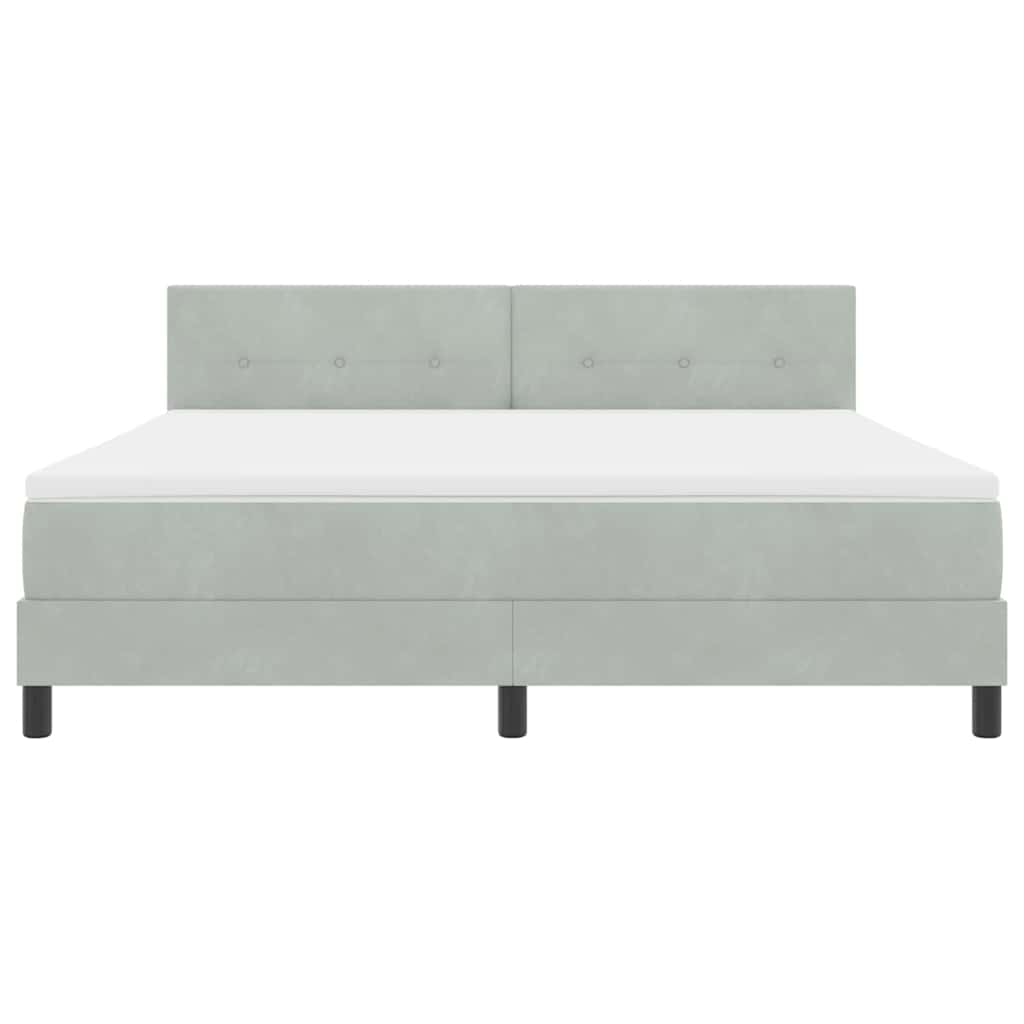 Krevet s opruga kutije Svijetlo siva 180 x 200 cm Baršun