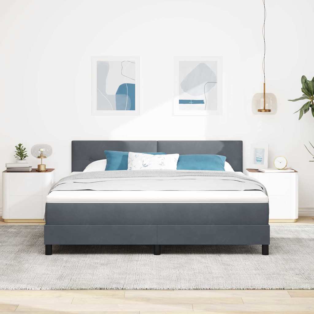 Krevet s opruga kutije Tamno siva 180 x 200 cm Baršun