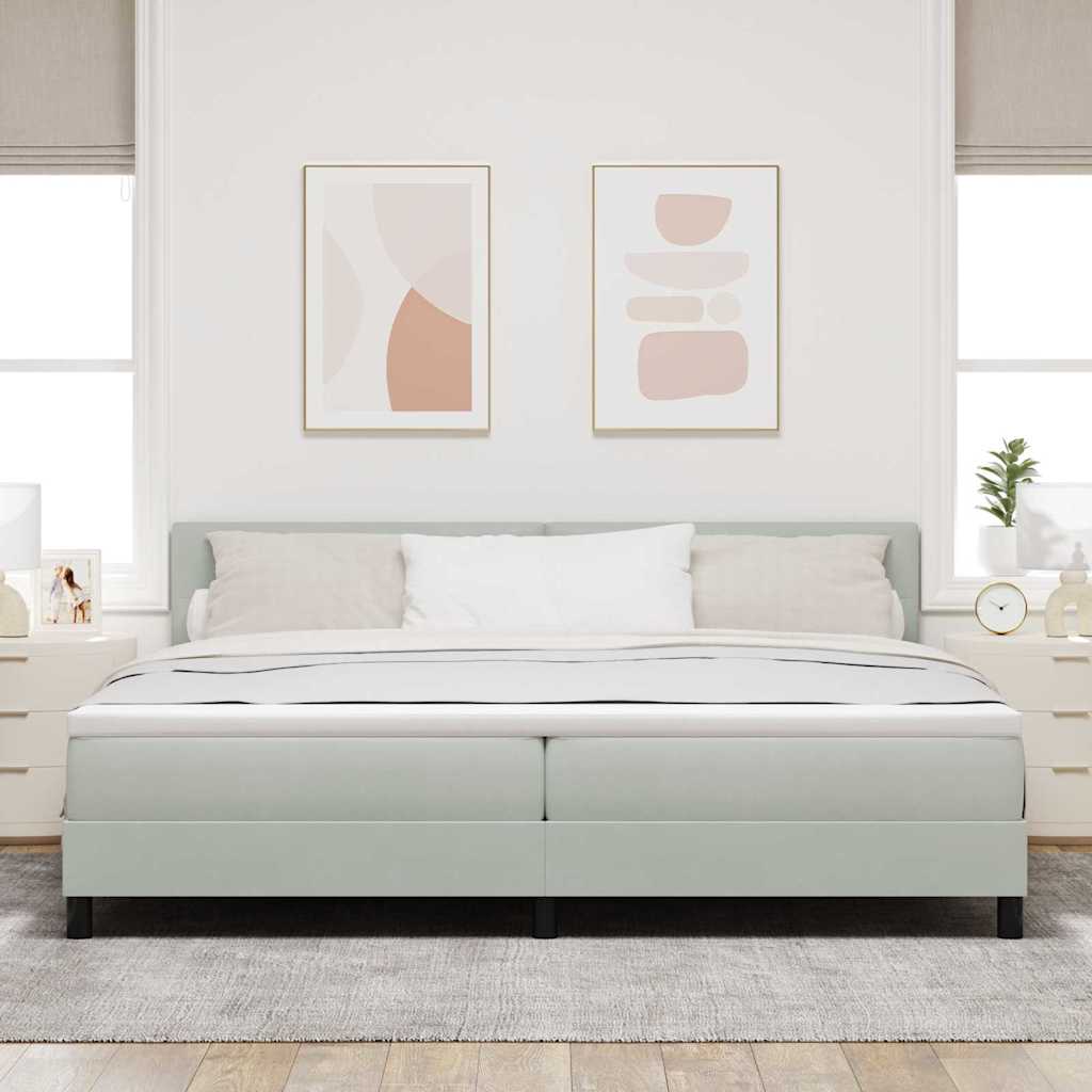 Krevet s opruga kutije Svijetlo siva 200 x 200 cm Baršun