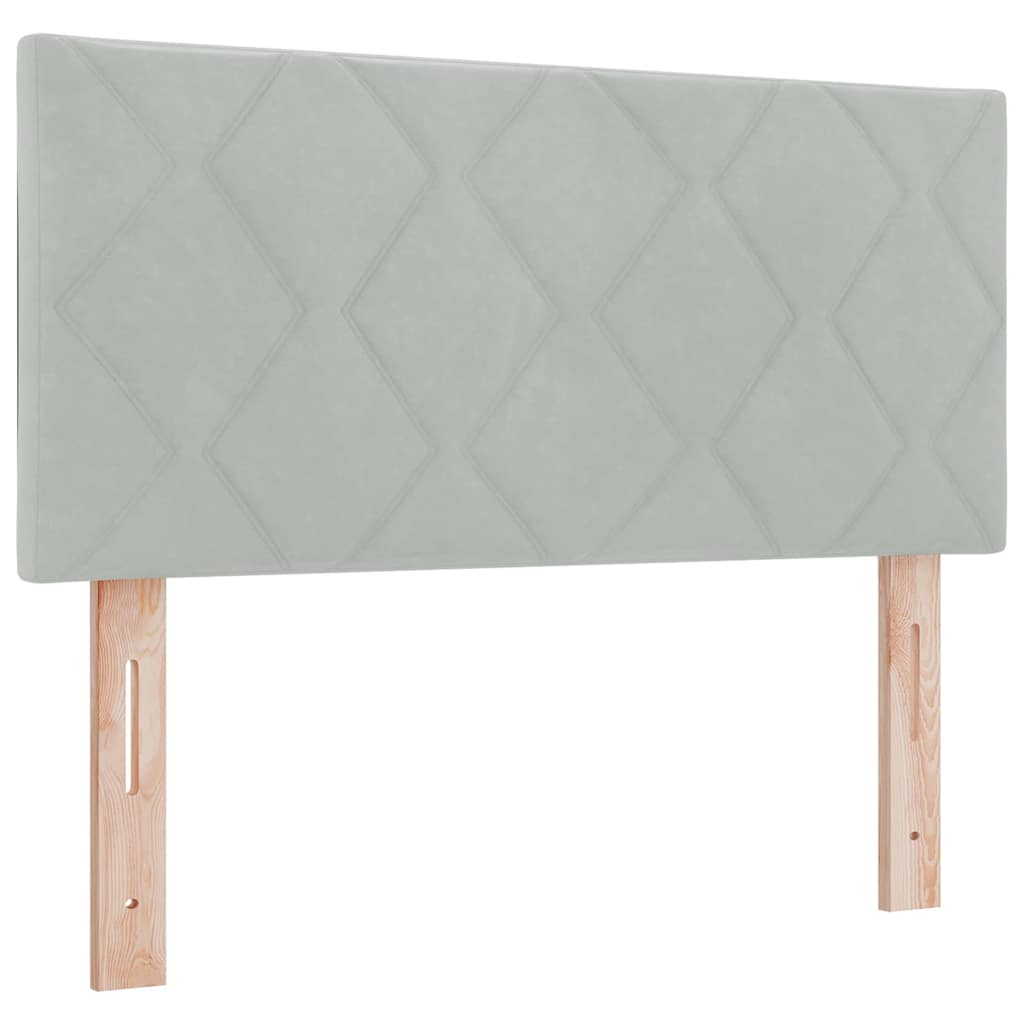 Krevet s opruga kutije Svijetlo siva 90 x 190 cm Baršun