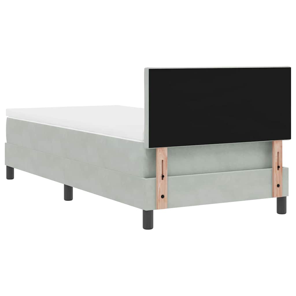Krevet s opruga kutije Svijetlo siva 90 x 190 cm Baršun