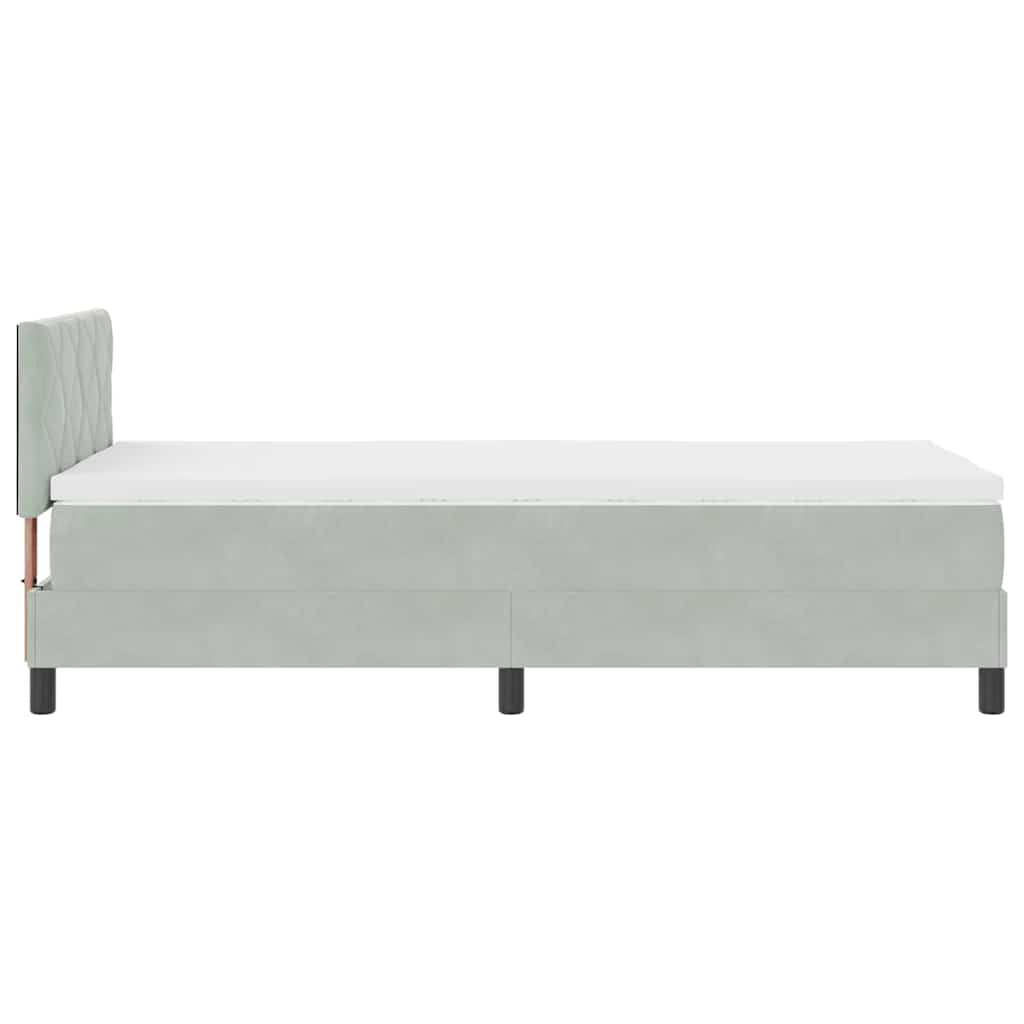 Krevet s opruga kutije Svijetlo siva 90 x 190 cm Baršun
