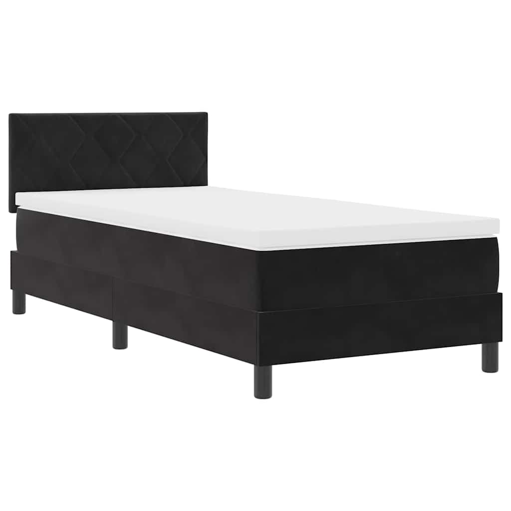 Krevet s opruga kutije s madracem Crna 90 x 190 cm Baršun