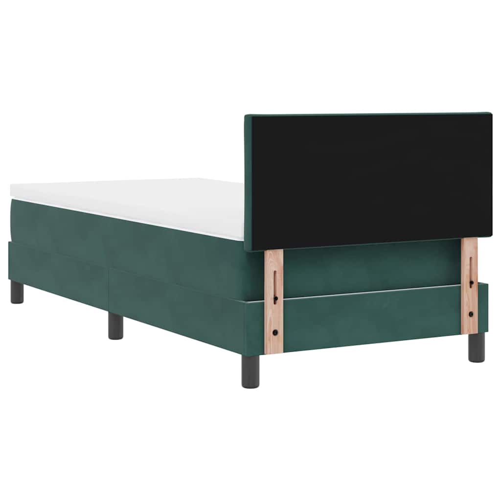 Krevet s opruga kutije Tamnozelena 90 x 200 cm Baršun