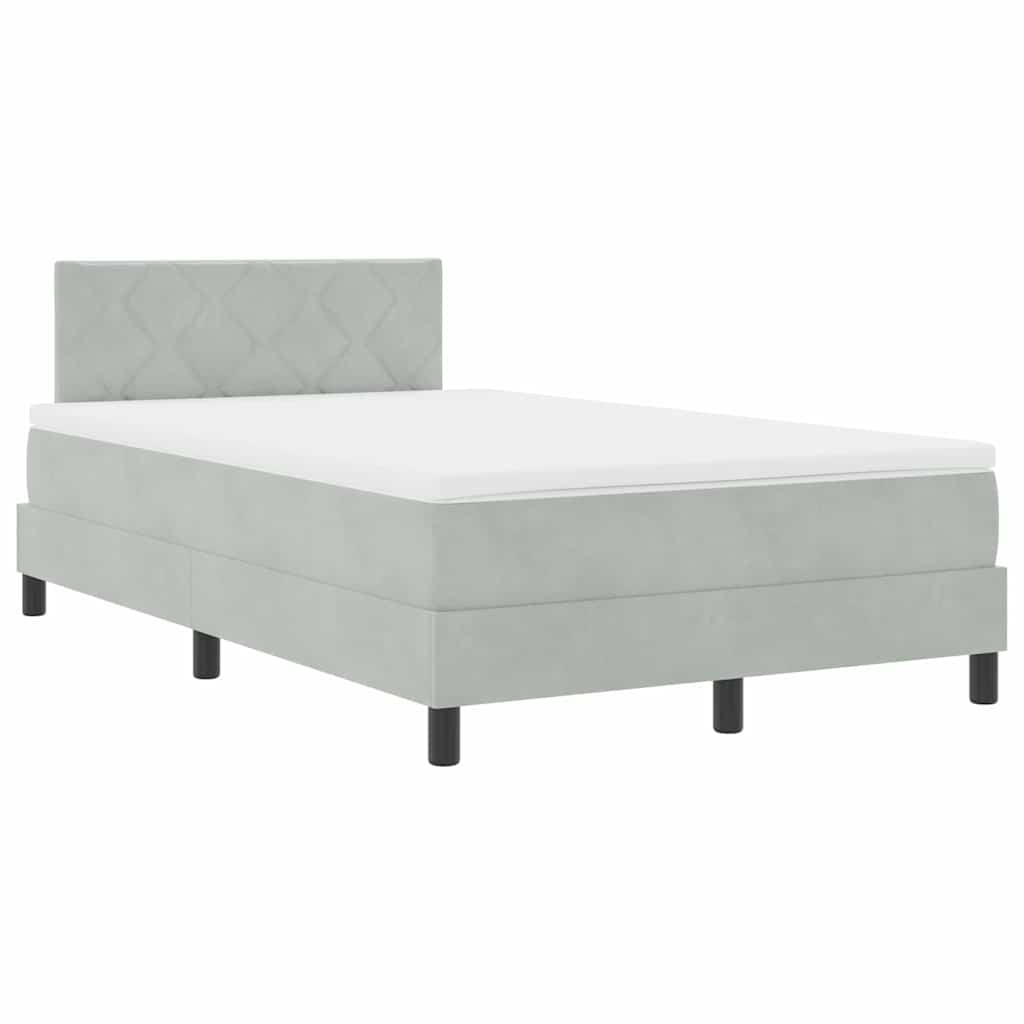 Krevet s opruga kutije Svijetlo siva 120 x 190 cm Baršun
