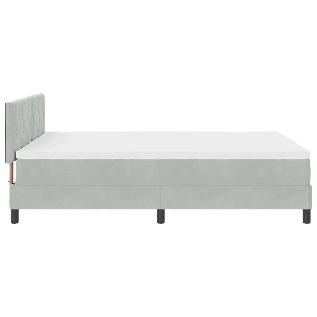 Krevet s opruga kutije Svijetlo siva 140 x 190 cm Baršun