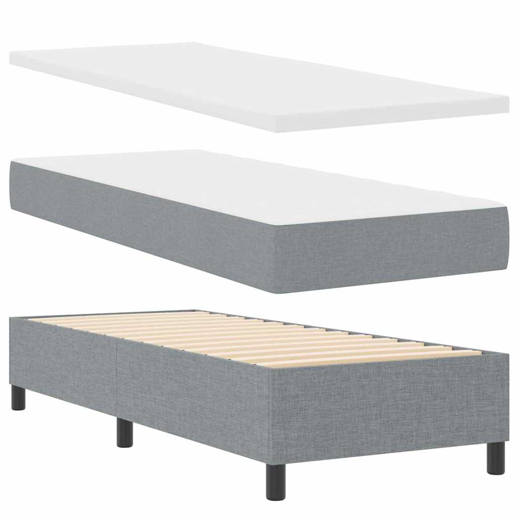 Krevet s opruga kutije Svijetlo siva 100 x 200 cm tkanina