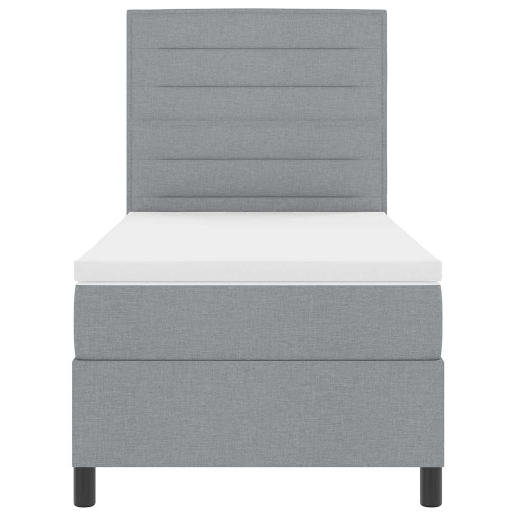 Krevet s opruga kutije Svijetlo siva 100 x 200 cm tkanina