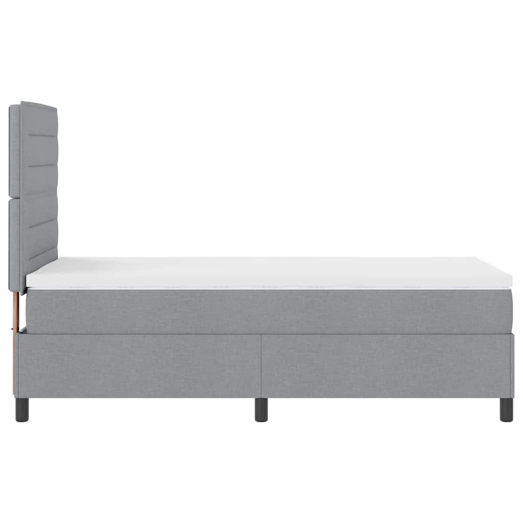 Krevet s opruga kutije Svijetlo siva 100 x 200 cm tkanina