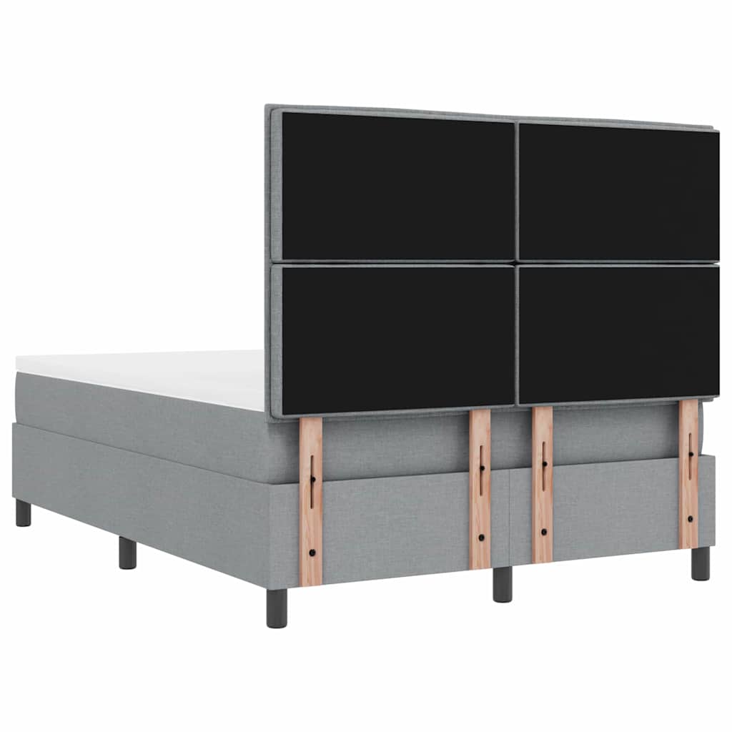 Krevet s opruga kutije Svijetlo siva 140 x 190 cm tkanina