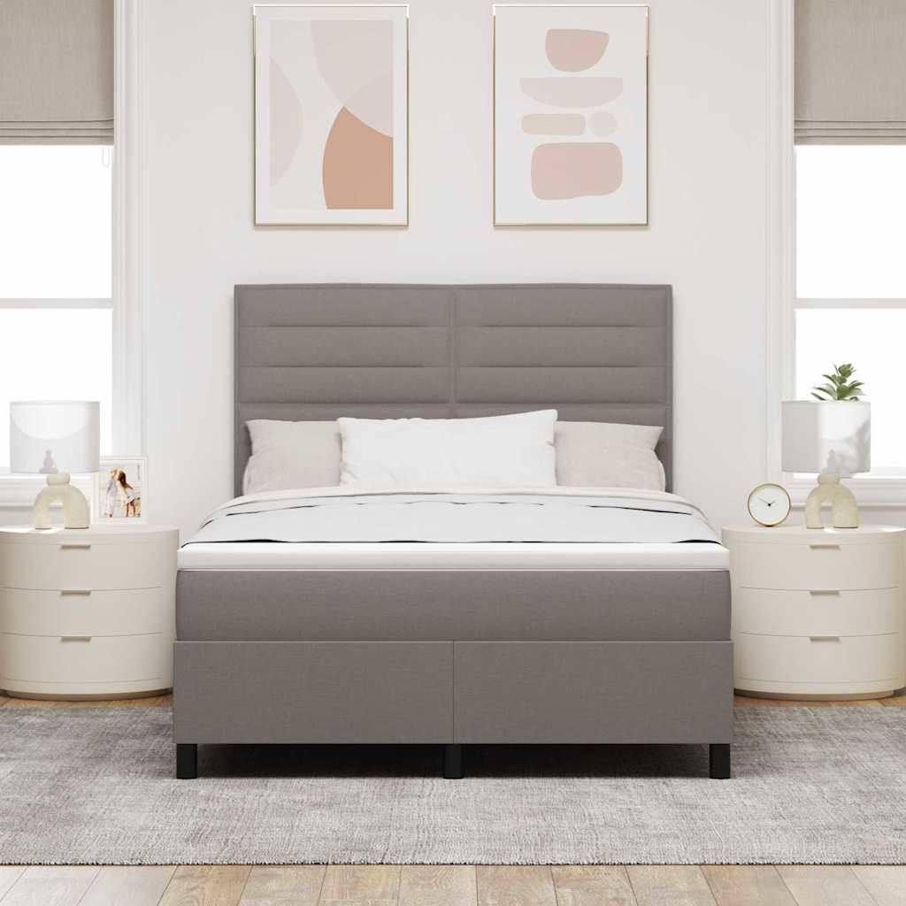 Krevet s opruga kutije Sivo-smeđa 140 x 190 cm tkanina
