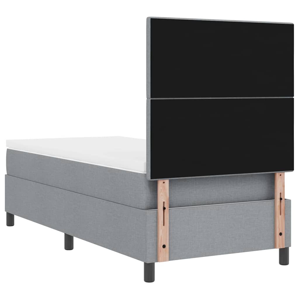 Krevet s opruga kutije Svijetlo siva 80 x 200 cm tkanina