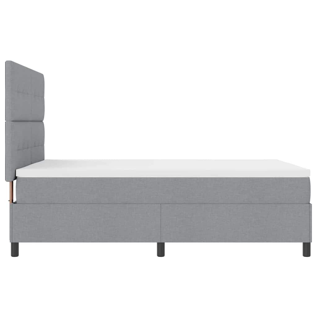 Krevet s opruga kutije Svijetlo siva 140 x 190 cm tkanina