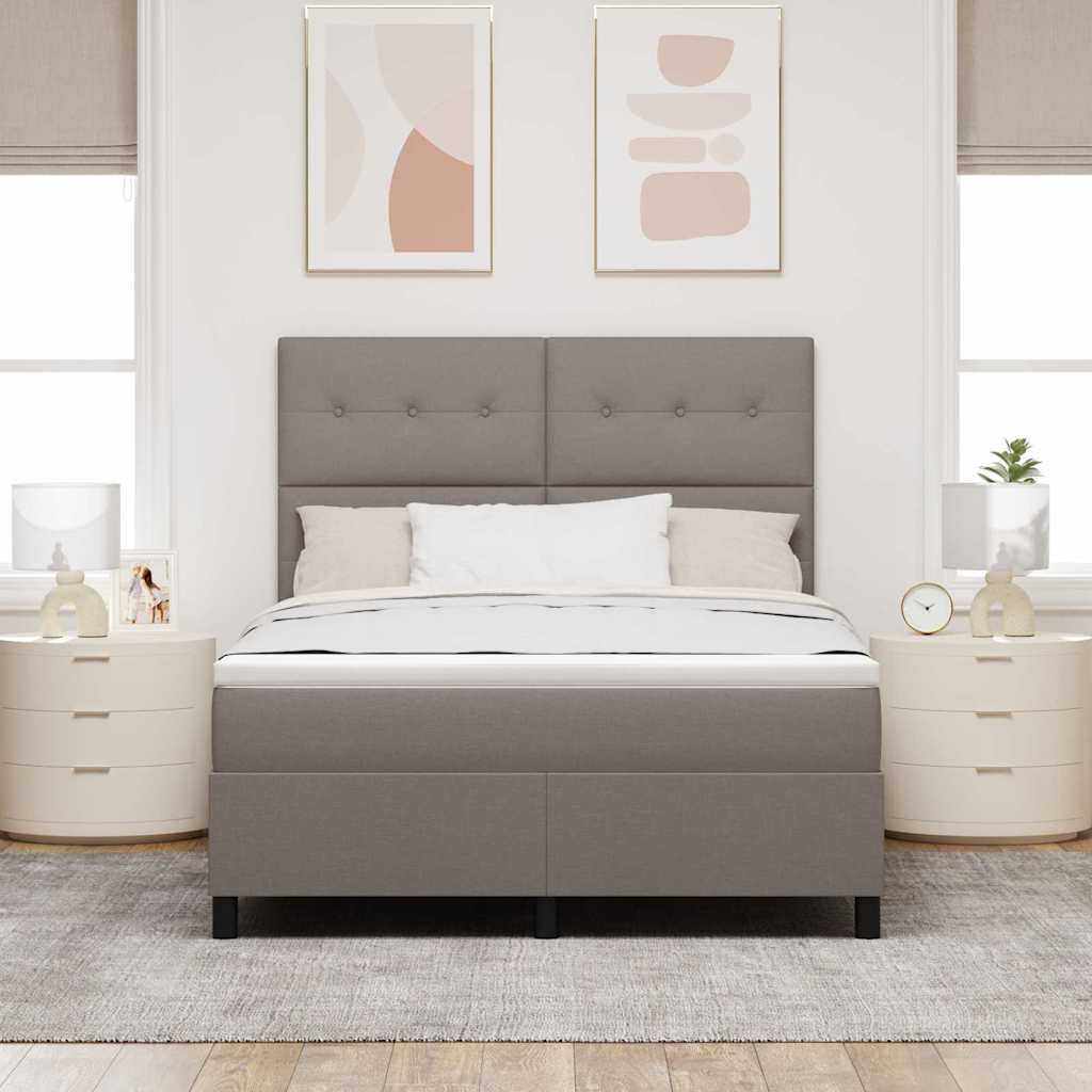 Krevet s opruga kutije Sivo-smeđa 160 x 200 cm tkanina