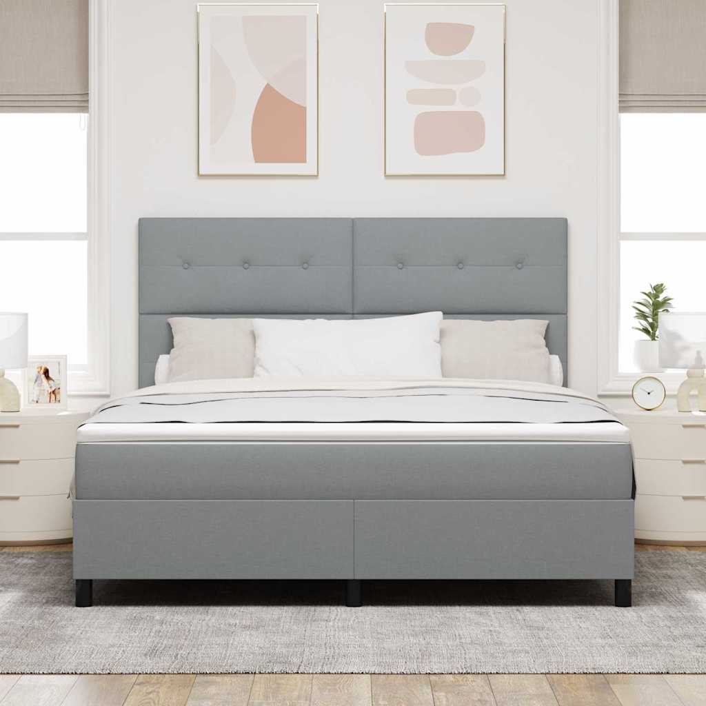 Krevet s opruga kutije Svijetlo siva 180 x 200 cm tkanina