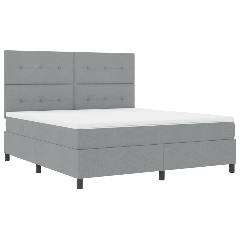 Krevet s opruga kutije Svijetlo siva 180 x 200 cm tkanina