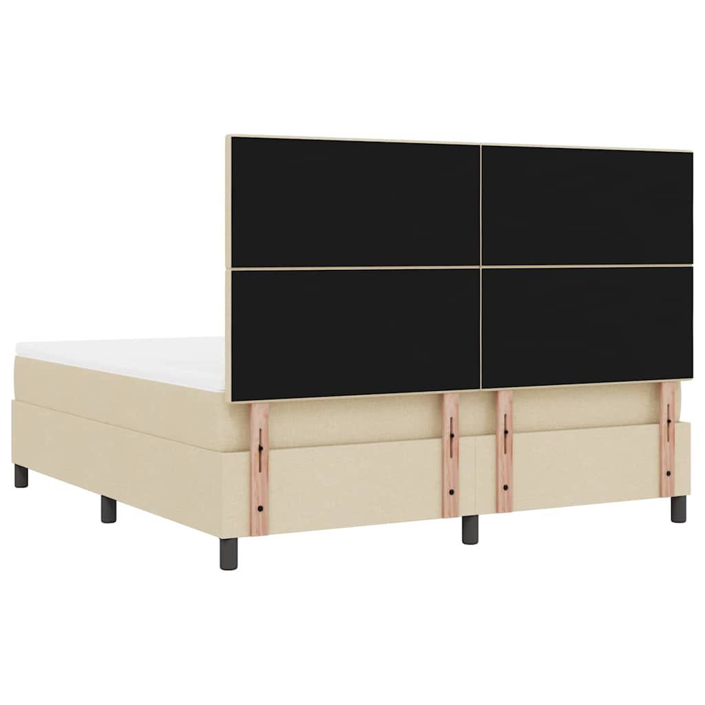 Krevet s opruga kutije s uzglavljem Krema 180 x 200 cm tkanina