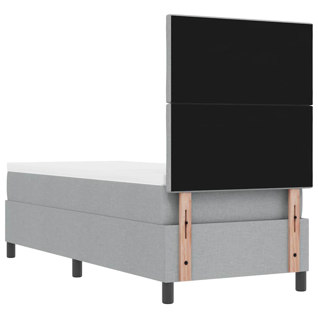 Krevet s opruga kutije Svijetlo siva 80 x 200 cm tkanina