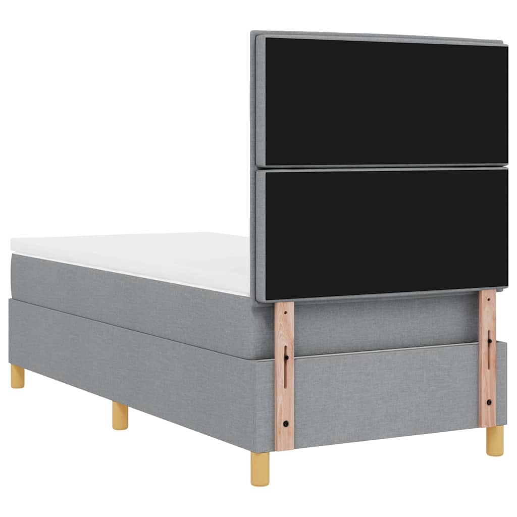 Krevet s opruga kutije Svijetlo siva 90 x 200 cm tkanina
